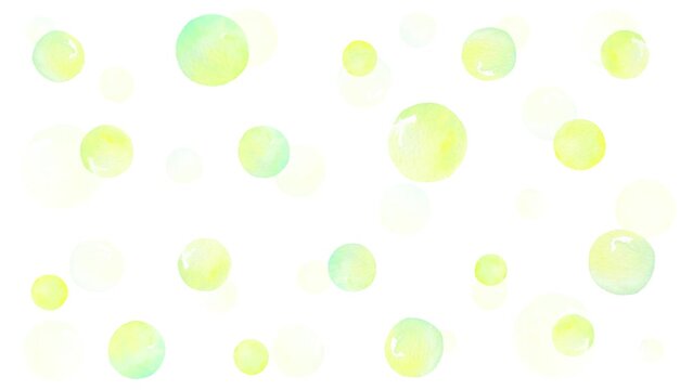 2種類の黄色い水玉模様がゆっくり現れたり消えたりする。背景透過のループアニメーション。