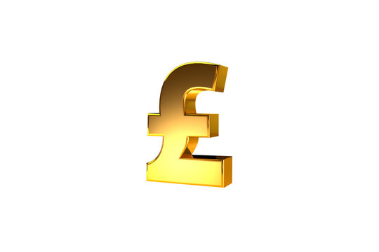 3d golden sign collection - pound
