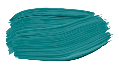 Shiny green brush isolated on transparent background. Deep Lake Green Turquoise Brush