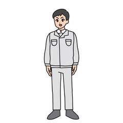 作業着を着た男性の全身