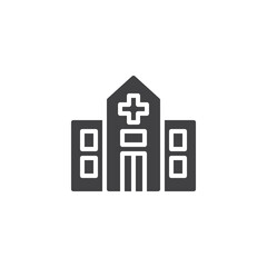 Hospital building vector icon