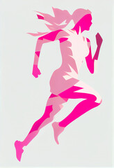 Fototapeta na wymiar silhouette of a woman running vector illustration, generative ai