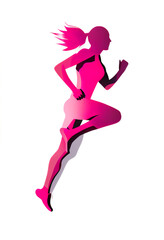 Fototapeta na wymiar silhouette of a woman running vector illustration, generative ai