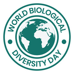 World Biological Diversity Day Badge Design, International Day For Biological Diversity Design, Tshirt, Emblem, Logo, Stamp, Seal, Icon, Symbol, Greeting Card,Vector Illustration