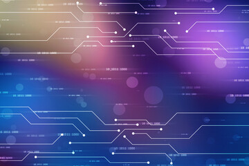 Abstract futuristic circuit board Illustration, Circuit board with various technology elements. Circuit board pattern for digital abstract technology background