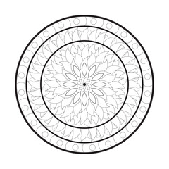 Geometric mandala drawing sacred circle