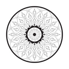 Geometric mandala drawing sacred circle