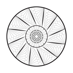 Geometric mandala drawing sacred circle