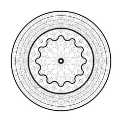 Geometric mandala drawing sacred circle