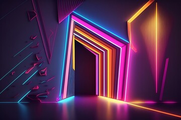 Neon Light Background,Glowing Neon  Background,Neon Abstract,Glow Neonbakgroun by Geneerative AI