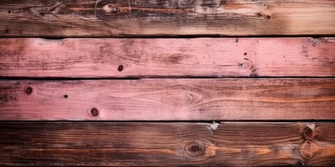 Top view Wooden table, Wooden texture pink background. Generative AI