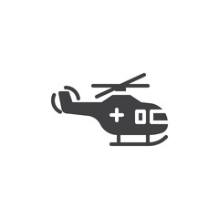 Medical helicopter vector icon