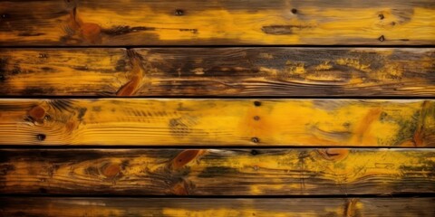 Top view Wooden table, Wooden texture yellow background. Generative AI