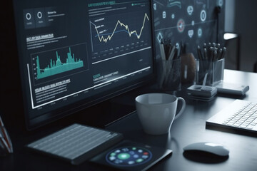 Naklejka premium Online Business Success with Digital Marketing Strategy , Generative AI 