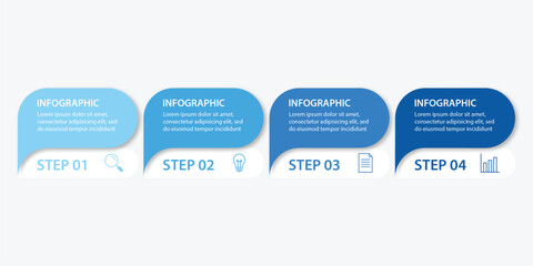 Modern vector abstract step lable infographic elements.can be used for workflow layout, diagram, number options, icons for 4 options, web design.