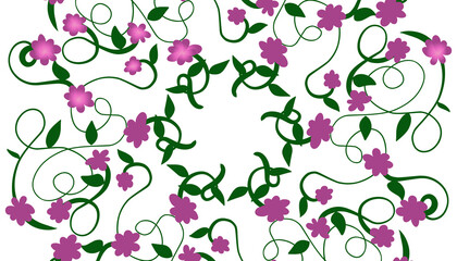 Purple floral frame illustration background