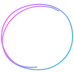 Gradient Pink Blue Purple Circle Outline Icon Doodle