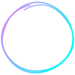 Gradient Pink Blue Purple Circle Outline Icon Doodle