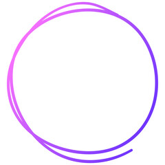 Gradient Pink Blue Purple Circle Outline Icon Doodle