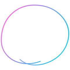 Gradient Pink Blue Purple Circle Outline Icon Doodle