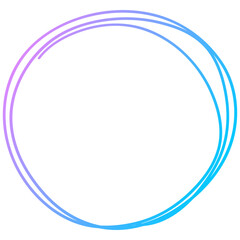 Gradient Pink Blue Purple Circle Outline Icon Doodle