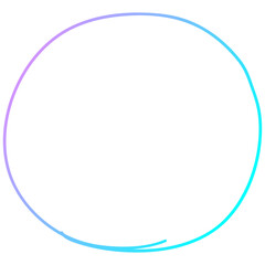 Gradient Pink Blue Purple Circle Outline Icon Doodle