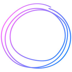 Gradient Pink Blue Purple Circle Outline Icon Doodle