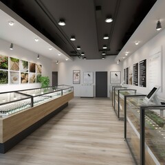 Open Floor Plan Marijuana Dispensary With Great Lighting, Modern, Minimalist