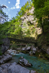 Beautiful view of Tolmin gorges near Tolmin in Slovenia