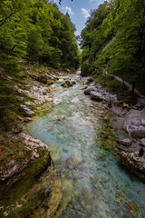 Beautiful view of Tolmin gorges near Tolmin in Slovenia