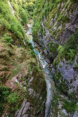 Obraz premium Beautiful view of Tolmin gorges near Tolmin in Slovenia