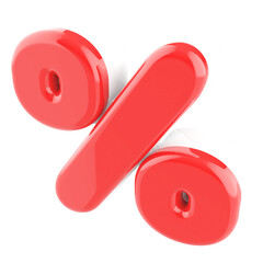 Percentage Symbol 3D Red Icon