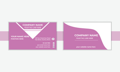 Modern Business Card - Creative and Clean Business Card Template.business card design . double sided business card template modern and clean style . flat living coral color.
