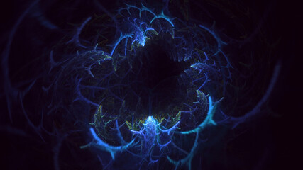 3D rendering abstract multicolor supernova fractal light background