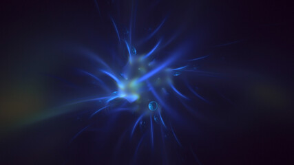 3D rendering abstract multicolor technology fractal light background