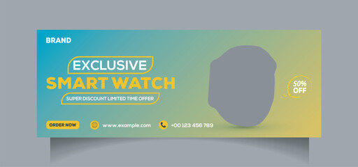 Smart watch facebook cover Social media banner design Premium Vector
 - obrazy, fototapety, plakaty