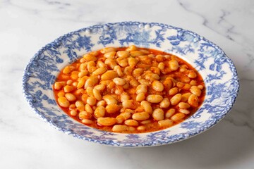 Traditional delicious Turkish food; dried bean. Turkish name; kuru fasulye yemegi