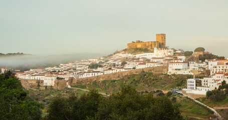 Fototapeta na wymiar The historical walled city of Mertola on a hill in the south of Portugal