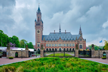 Fototapeta na wymiar The Peace Palace international law administrative building in The Hague, the Netherlands