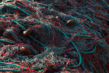closeup of some fishing nets