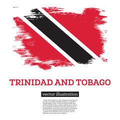 Trinidad and Tobago Flag with Brush Strokes. Independence Day.