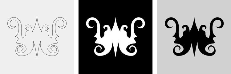 tribal tatto design,pattren,line art, logo, isolated item redy use