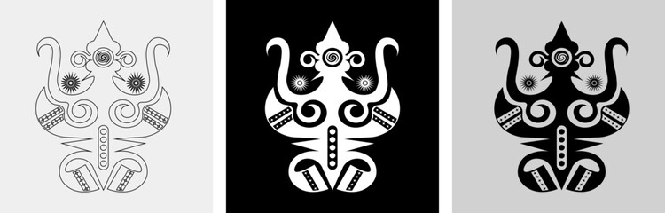 tribal tatto design,pattren,line art, logo, isolated item redy use