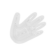 Wrist icon. Palm movement. One continuous drawing line. Single hand drawn art doodle sketch.