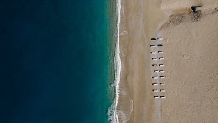 Oludeniz bird's eye view, Fethiye, Turkey: view of the beach and the sea from the air