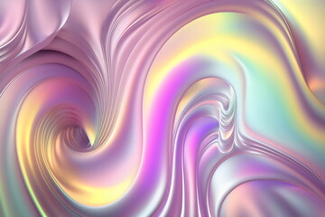 Obraz premium abstract iridescent liquid swirling plastic background created with generative ai