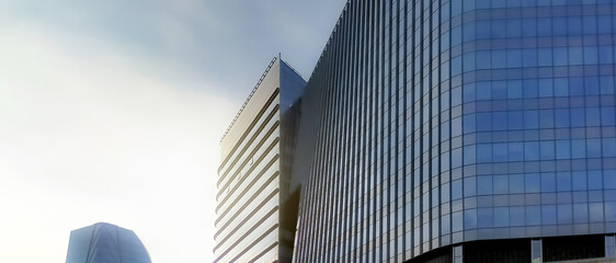 Modern glass office building. Exterior office glass building. Modern architecture. Company glass...