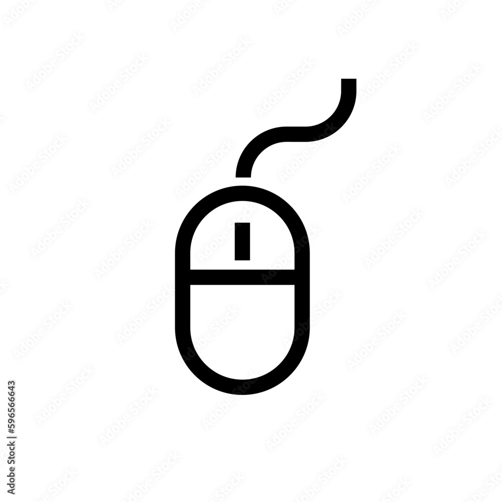 Poster wired computer mouse icon. computer work tool. vector.