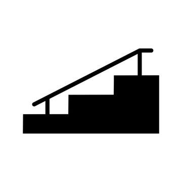 recommend clip art: Stairs silhouette icon with handrail. Slope. Vector.
