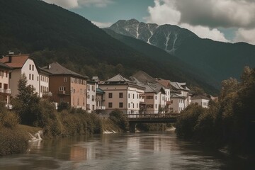 Fototapeta na wymiar A city in Austria named Bad Sankt Leonhard im Lavanttal in the state of Carinthia. Generative AI